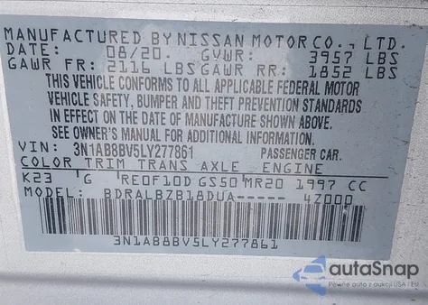 2020 Nissan Sentra S Xtronic Cvt из США, поврежденный, VIN 3N1AB8BV5LY277861